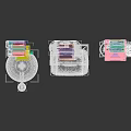 Modern Bathroom Accessories Collection With Toilet Paper Holders Tissue Boxes Trash Cans And Brushes