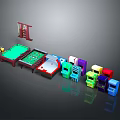 Various Entertainment Equipment Including Pool Table Foosball Table Game Consoles And Colorful Chairs