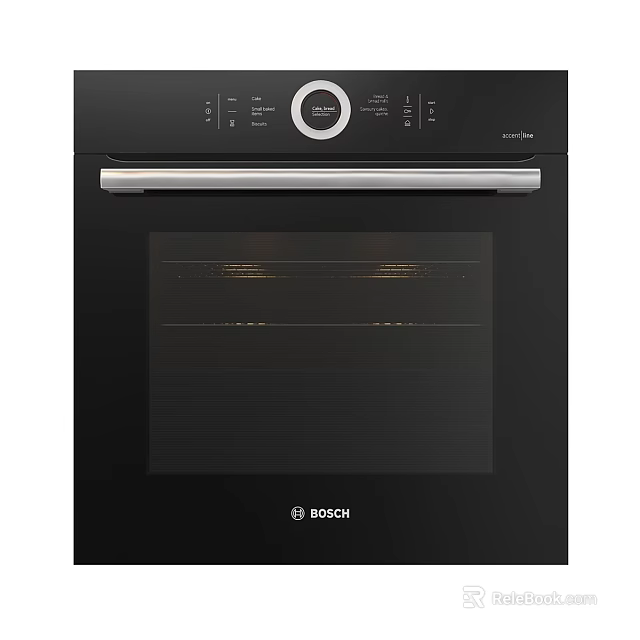 Bosch Built In Black Oven With Control Panel And Heating Elements 3d model 