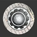 Stone Pillar With Dome Shaped Top Arched Openings Brick Like Base And Classical Design