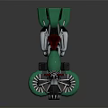 Green Motorcycle With Red Seat Unique Modern Design And Distinct Wheels