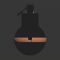 Black Hand Grenade Featuring Orange Band And GRENADE Marking On Dark Background