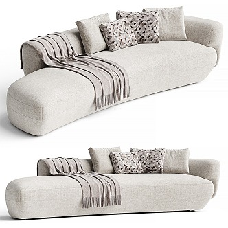 Modern Multiplayer Sofa Areti Vibieffe Curved Sofa 3d model