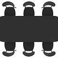 Modern Black Dining Table And Chairs Set With Minimalist Design And Comfortable Backrest Chairs