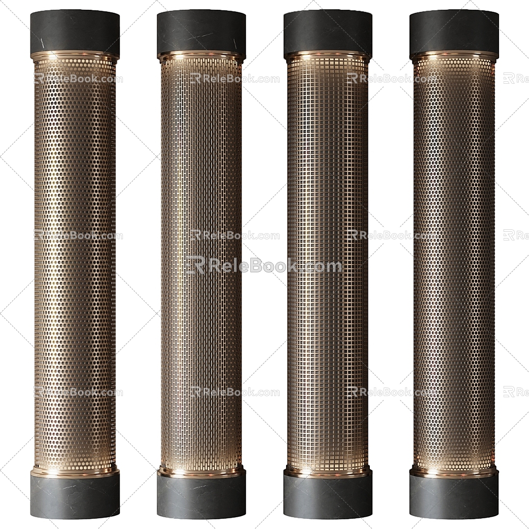 perforated luminous cylinder 3d model