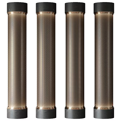 Modern Metallic Columns with Perforated Texture in Decorative Design for Interior Spaces 3d model