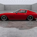Vintage Red Sports Car With Sleek Design In Modern Indoor Space