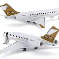 Alpha BD-700 Private Jet With White And Gold Exterior And Elegant Design