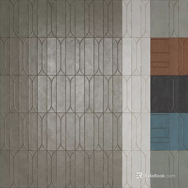 Decorative Components Tiles With Various Colors Textures And Geometric Patterns For Wall Or Floor 3d model 