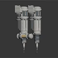 Industrial Mechanical Components Design With Multiple Cylindrical Parts And Metal Structures