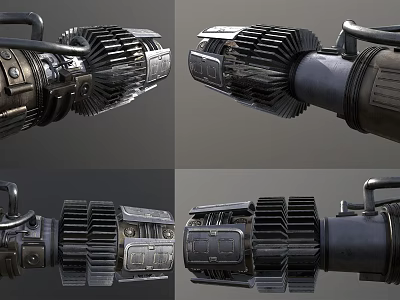 Industrial Equipment With Metal Gears Mechanical Structure And Multiple Angle Views 3d model