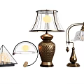 Various Styles Retro Design Table Lamps With Metal Base And Decorative Shades