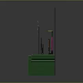 Pixel Art Game Scene With Characters On Green Platform And Purple Background