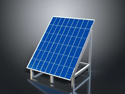 Modern Laptop Featuring Blue Screen Panel With Metal Stand On Gray Reflective Background 3d model