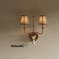 Elegant Gold Wall Sconce with Beige Shades for Interior Lighting by MolteniC