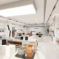 Modern Shoe Store Interior With Display Shelves And Showcased Shoes