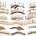 Various Wooden Landscape Bridges With Different Arch And Flat Designs For Garden Decoration