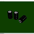 Three Black Cylindrical TANCON 680mAh Household Batteries On Green Surface