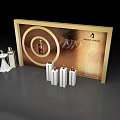 Display area wine uniform wine punch card area product display area wine display wall 3d model