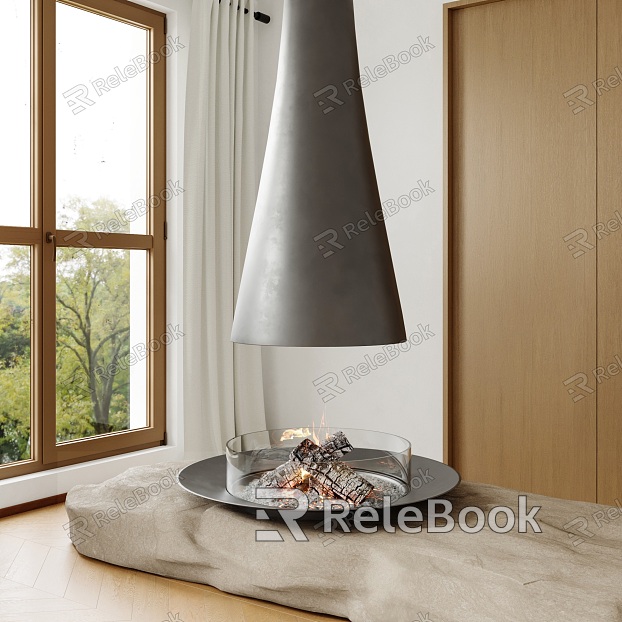 Modern hanging fireplace real fire pile outdoor fireplace enclosure fire brazier model