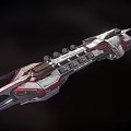 Futuristic Sci Fi Spaceship Design With Silver Red Exterior And Modular Structure 3d model