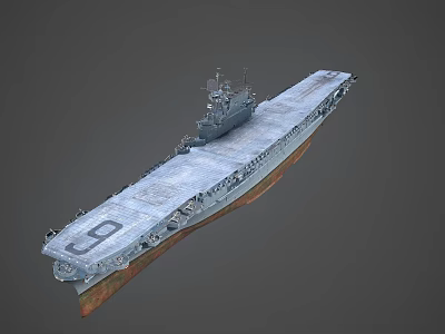 Military Aircraft Carrier 3D Model With Flight Deck And Superstructure 3d model