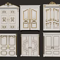 Classical Double Doors In Various Designs With Elegant Carved Details And Gold Accents
