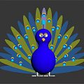 Peacock Themed Furniture Decor With Blue Body And Yellow Blue Spotted Plumage