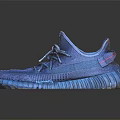 Blue Knit Sports Sneakers With Blue Laces Modern Design And Transparent Blue Sole