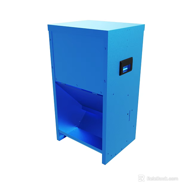 Blue Industrial Equipment Cabinet With Digital Display And Open Structure 3d model 