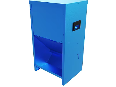 Blue Industrial Equipment Cabinet With Digital Display And Open Structure 3d model