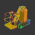 Yellow Hydraulic Mobile Aerial Work Platform With Guardrail Mechanical Arm And Wheels