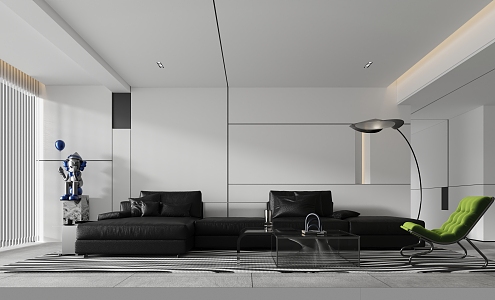 Modern Living Room Minimalist Lines Living Room 3d model