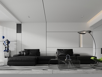 Modern Living Room Minimalist Lines Living Room 3d model