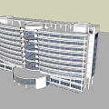 Modern Multi Storey Building Exterior With Curved Design And Glass Windows