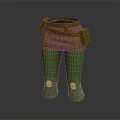 Stylish Green Pants With Yellow Patches Brown Belt And Utility Pockets