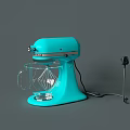 Turquoise Stand Mixer As Essential Kitchen Appliance With Glass Mixing Bowl And Whisk