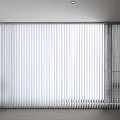 White Vertical Blinds For Window In Modern Home Interior With Light Filtering Design 3d model