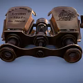 Vintage Brass Binoculars Commercial Equipment With Decorative Design For Nautical Use
