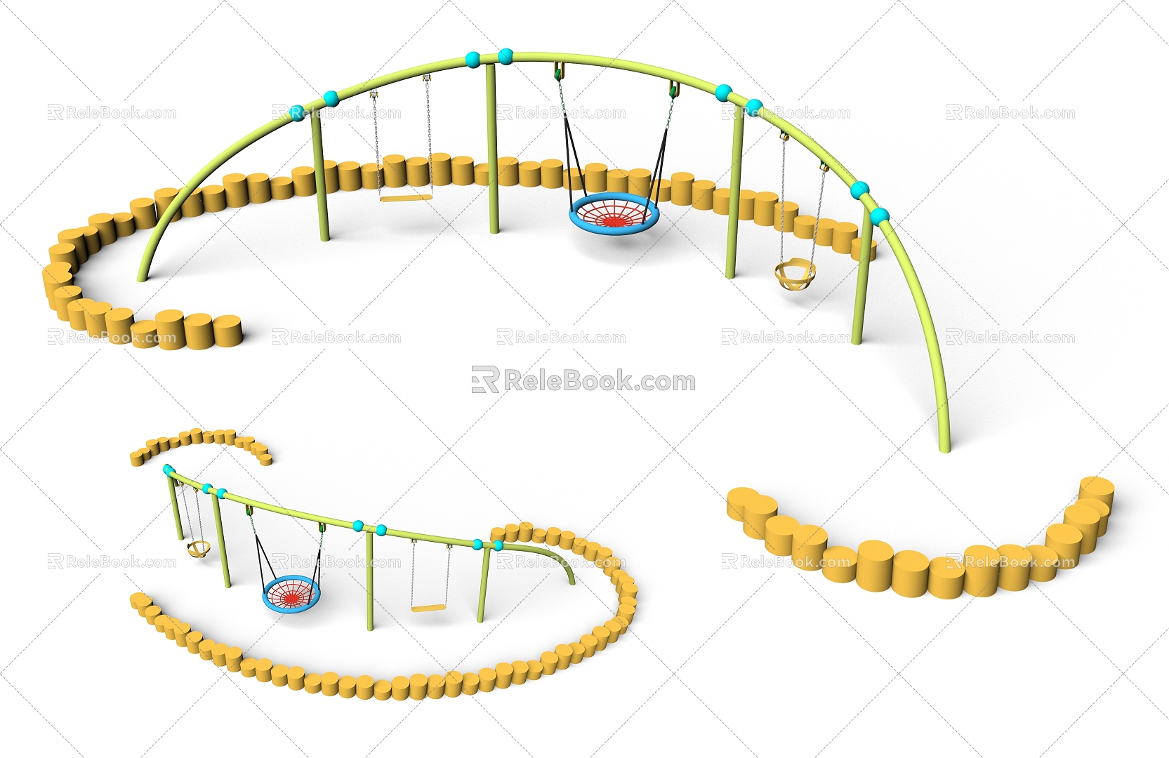 Development Park Crawl Amusement Park Children's Park Playground Amusement Sparks 3d model