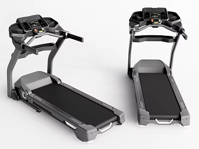 Modern Fitness Treadmills With Digital Display And Control Panel For Home Use 3d model