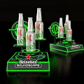 Heineken Beer Bottles Illuminated Window Display With Soundscape Stand And Neon Lights