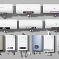 Various Types Of Electric And Gas Water Heaters As Daily Electrical Appliances For Home Use