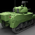 Green Military Tank With Turret Cannon Heavy Tracks And Detailed Exterior Design