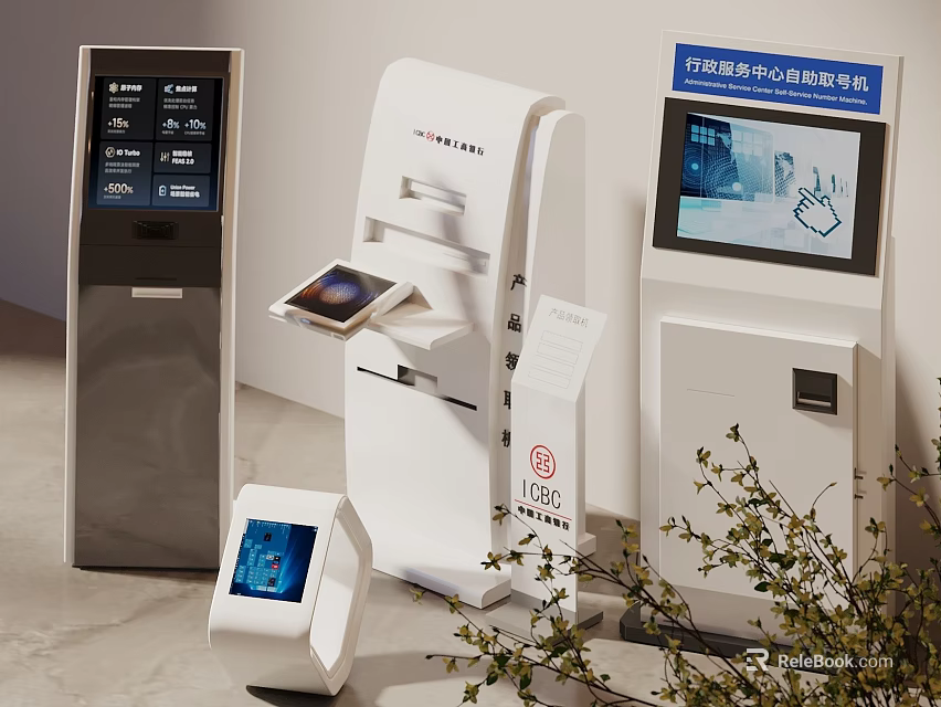 Smart Terminal All in One Machines with Touch Screen and Different Designs 3d model 