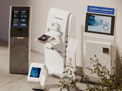 Smart Terminal All in One Machines with Touch Screen and Different Designs 3d model