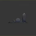 Mystical Stone Platform With Blue Glowing Circles And Ancient Monoliths