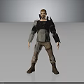 3D Male Adventurer Character With Brown Hair Beard And Armored Shoulder Gear