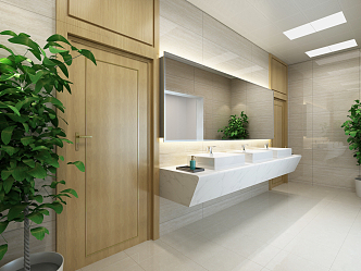 modern toilet office building public toilet 3d model