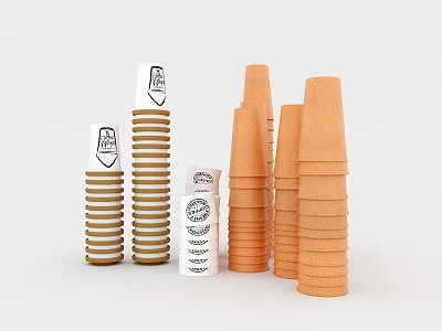 Modern paper cup model